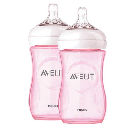 tetero natural 9oz rosado combo x2