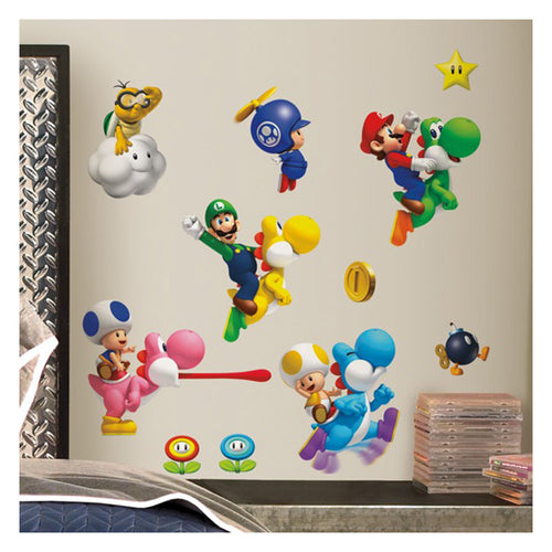 vinilo decorativo reutilizable super mario wii wall decal