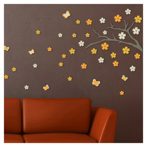 vinilo deco reutilizable ramas japonesas 3d