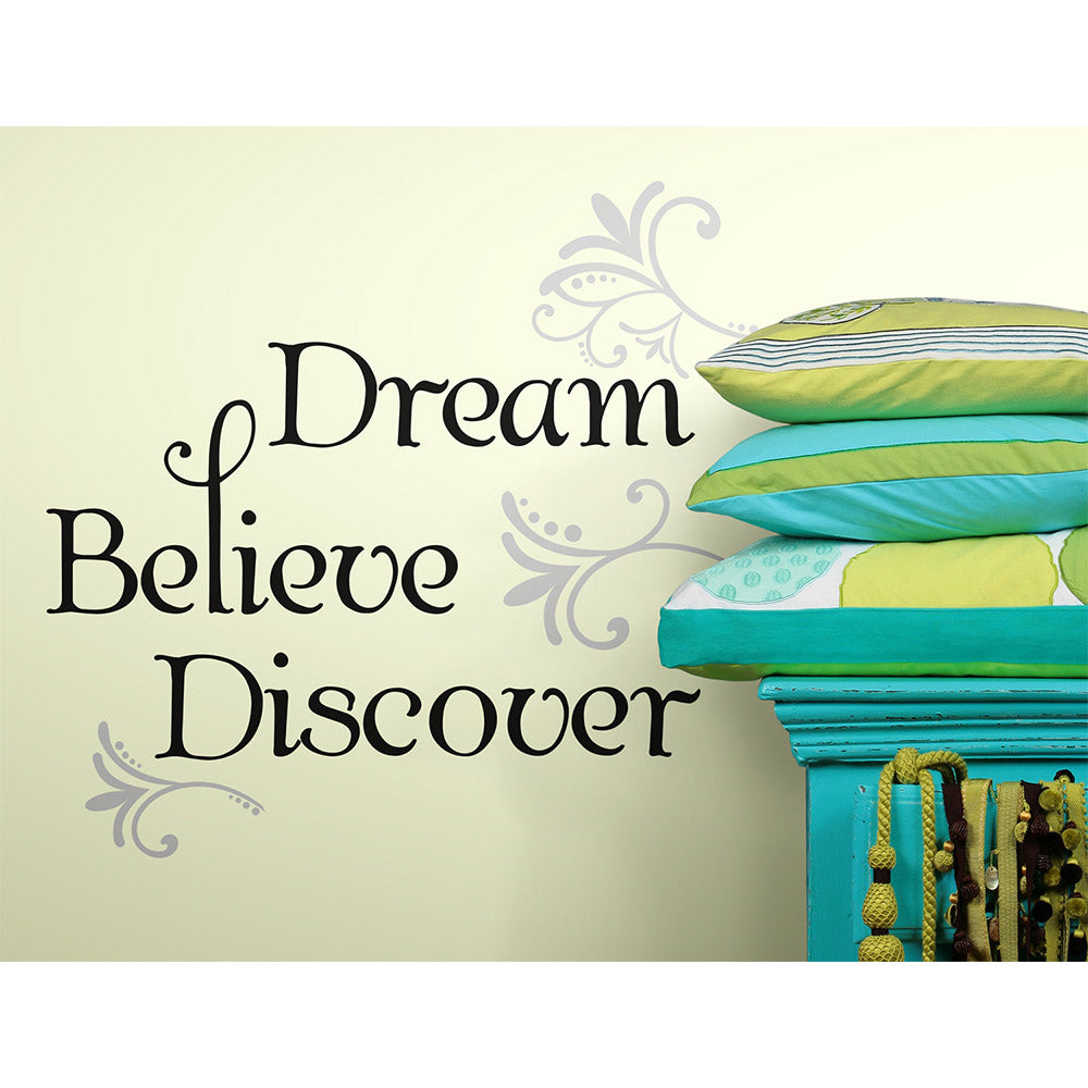 vinilo deco reutilizable dream believe discover