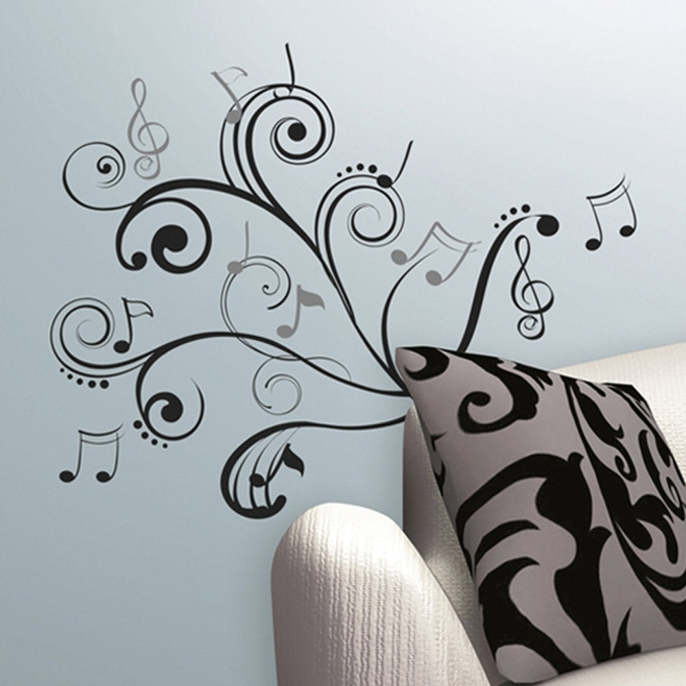 vinilo deco reutilizable arabescos musicales
