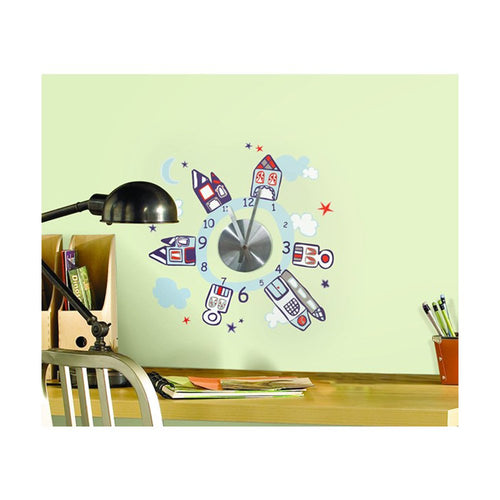 reloj con vinilo reutilizable casitas en la noche