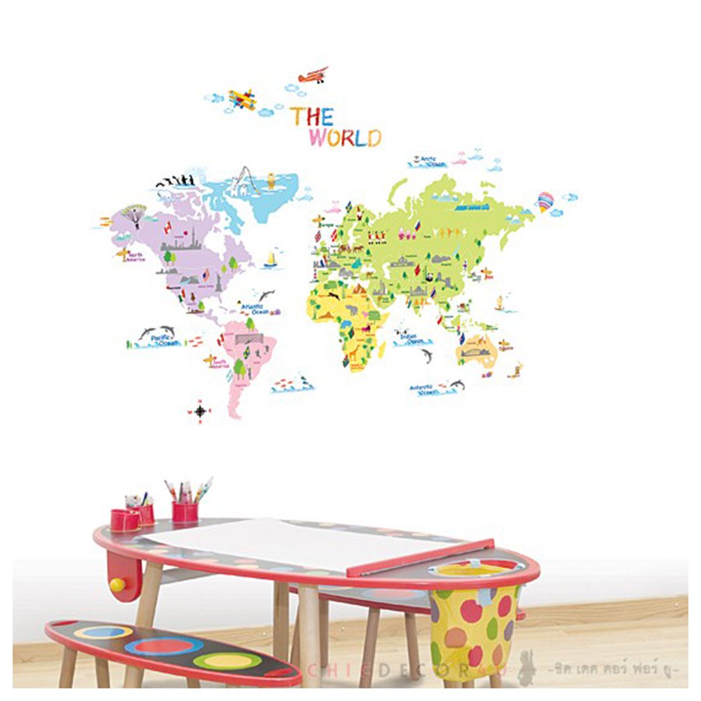 vinilo decorativo fixpix mapamundi  50x70cm