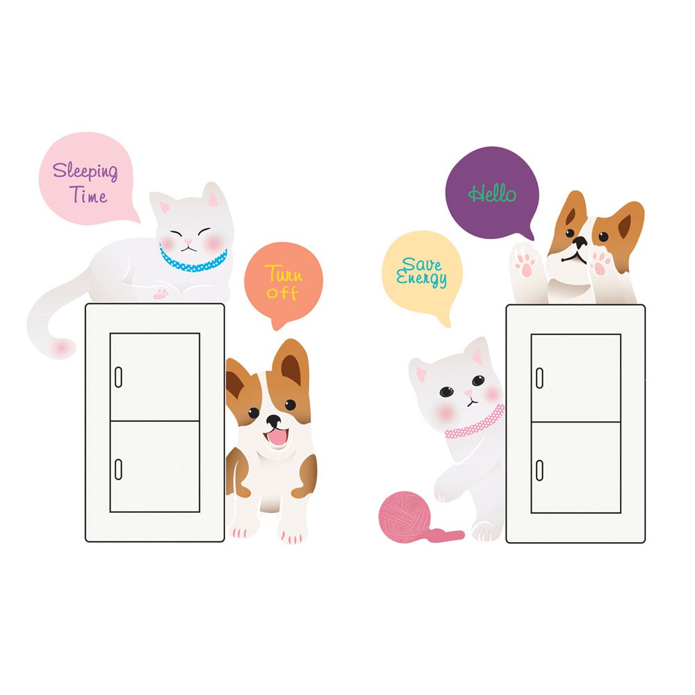 vinilo decorativo fixpix swiches perro y gato