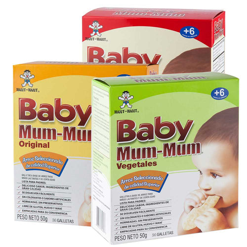 tripack galletas babymummum manzana  original organico y vegetales