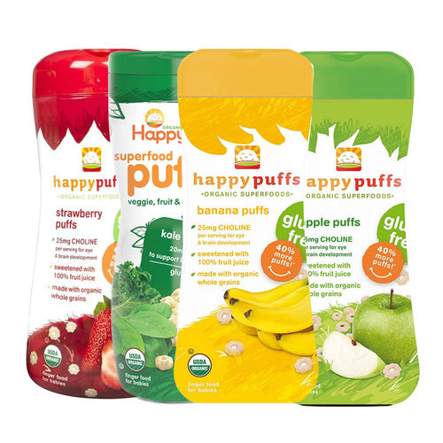 pack x 4 puffs   fresa  vegetales  banano y manzana