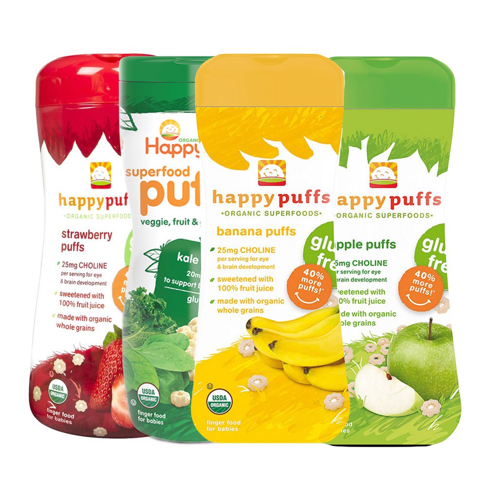 pack x 4 puffs   fresa  vegetales  banano y manzana