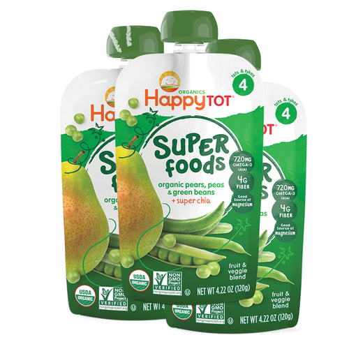 tripack compota etapa 4   pera  arveja y habichuela organica   super chia