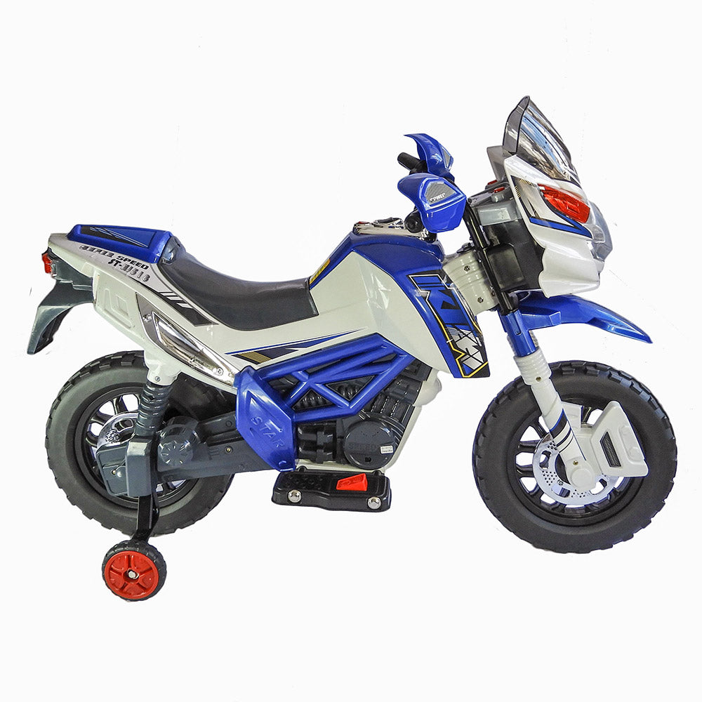 moto electrica enduro azul nino