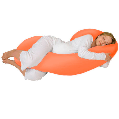 almohada de embarazo color naranja