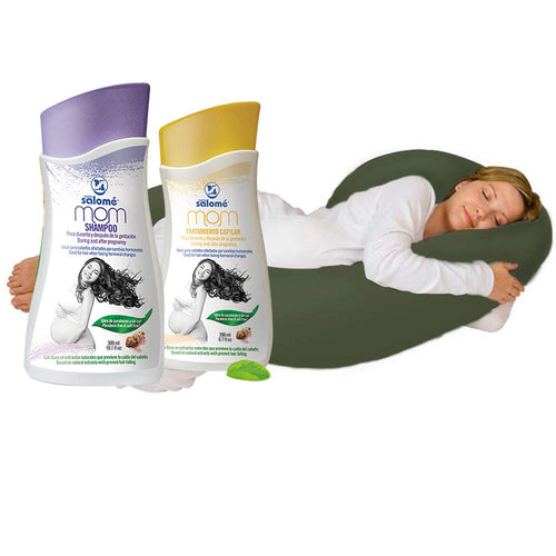 almohada de embarazo color verde oscuro con kit mom