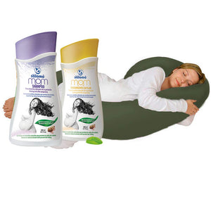 almohada de embarazo color verde oscuro con kit mom