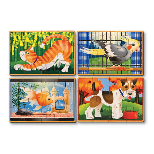 set de 4 rompecabezas   mascotas