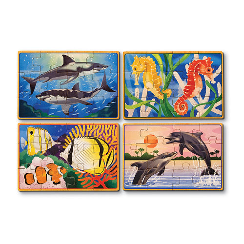 set de 4 rompecabezas   animales del mar