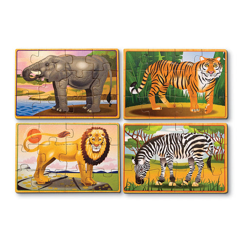 set de 4 rompecabezas   animales salvajes