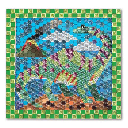 set de mosaico con stickers   dinosaurio