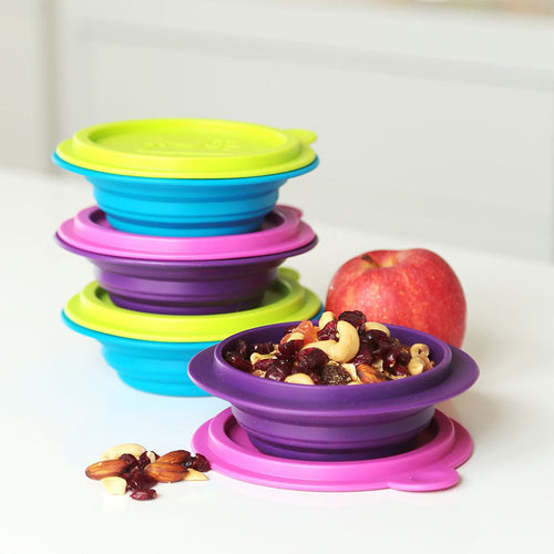 plato hondo plegable en silicona   morado