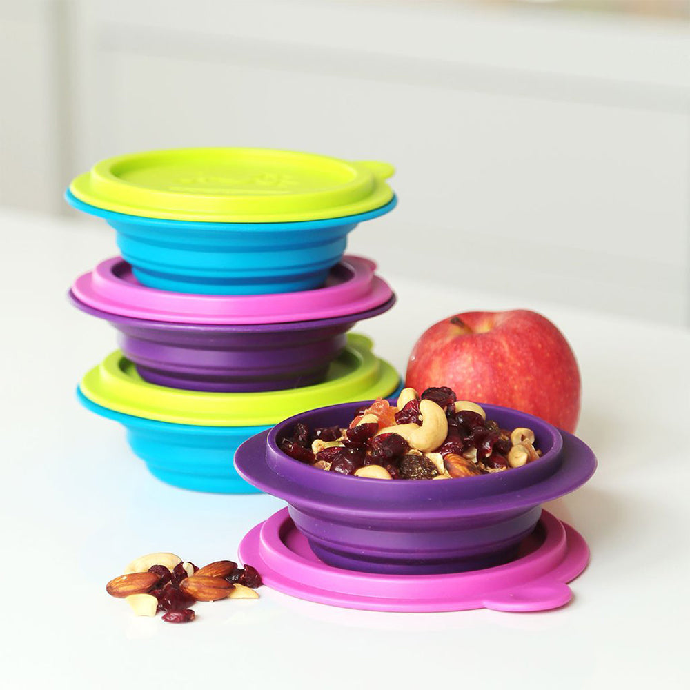 plato hondo plegable en silicona   morado