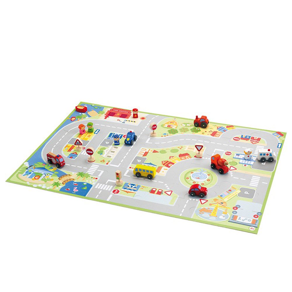 rompecabezas ciudad con miniaturas