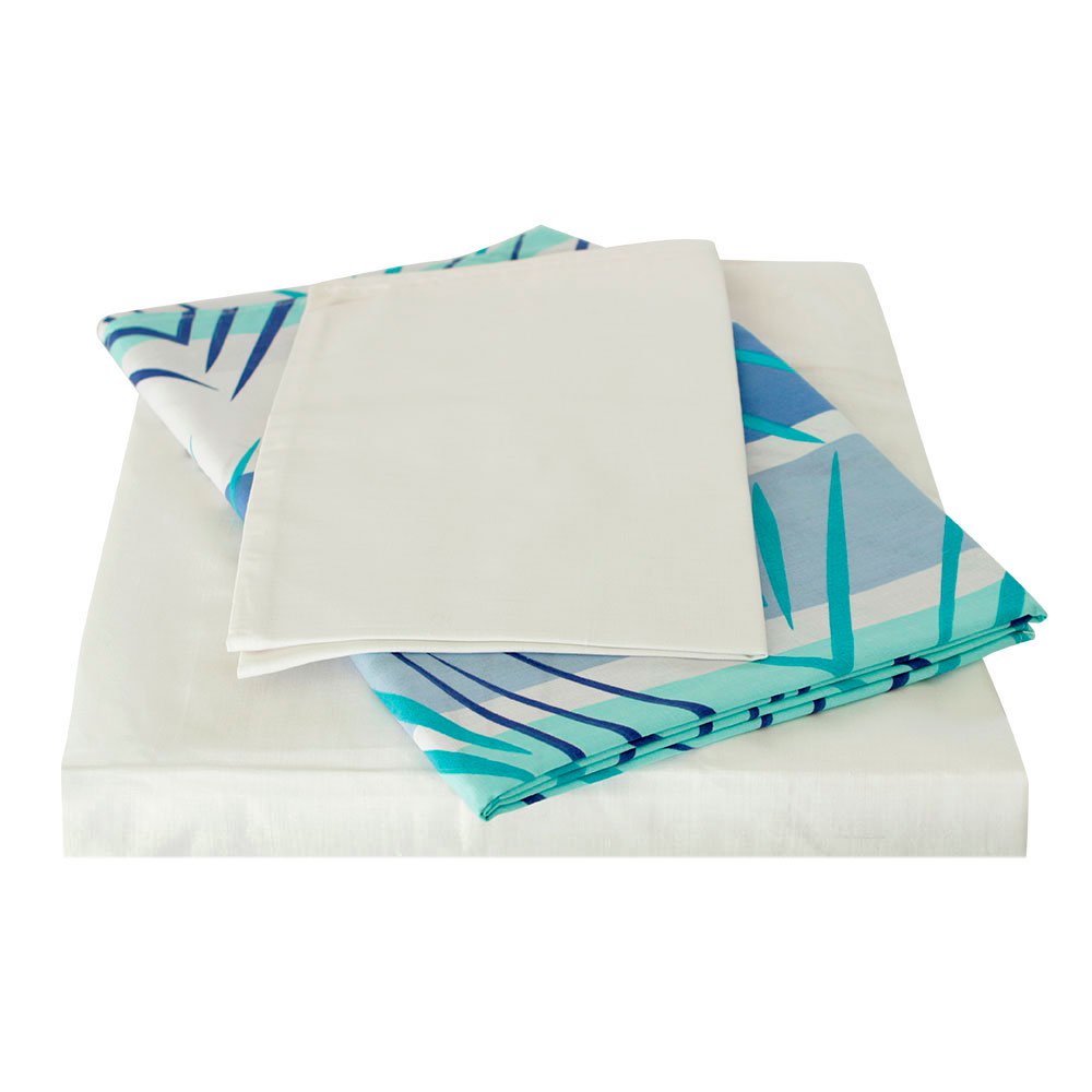 juego de sabanas para cuna o corral   blanco estampado