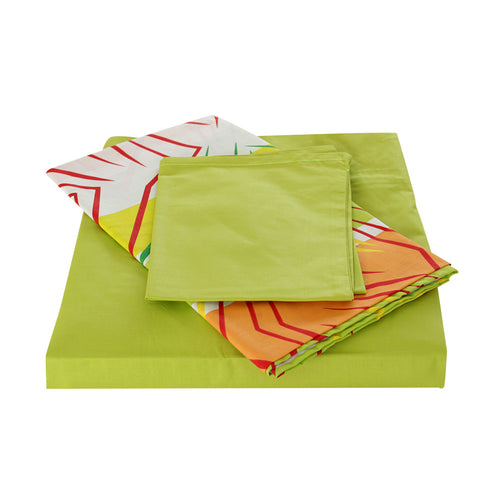 juego de sabanas para cuna o corral   verde estampado