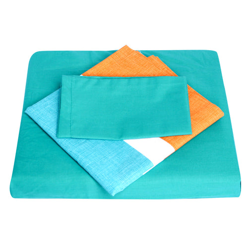 juego de sabanas para corral y cuna   aqua   circulos