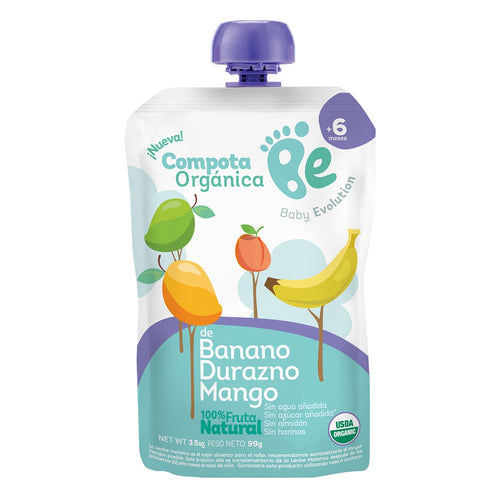 compota organica baby evolutionde banano durazno mango