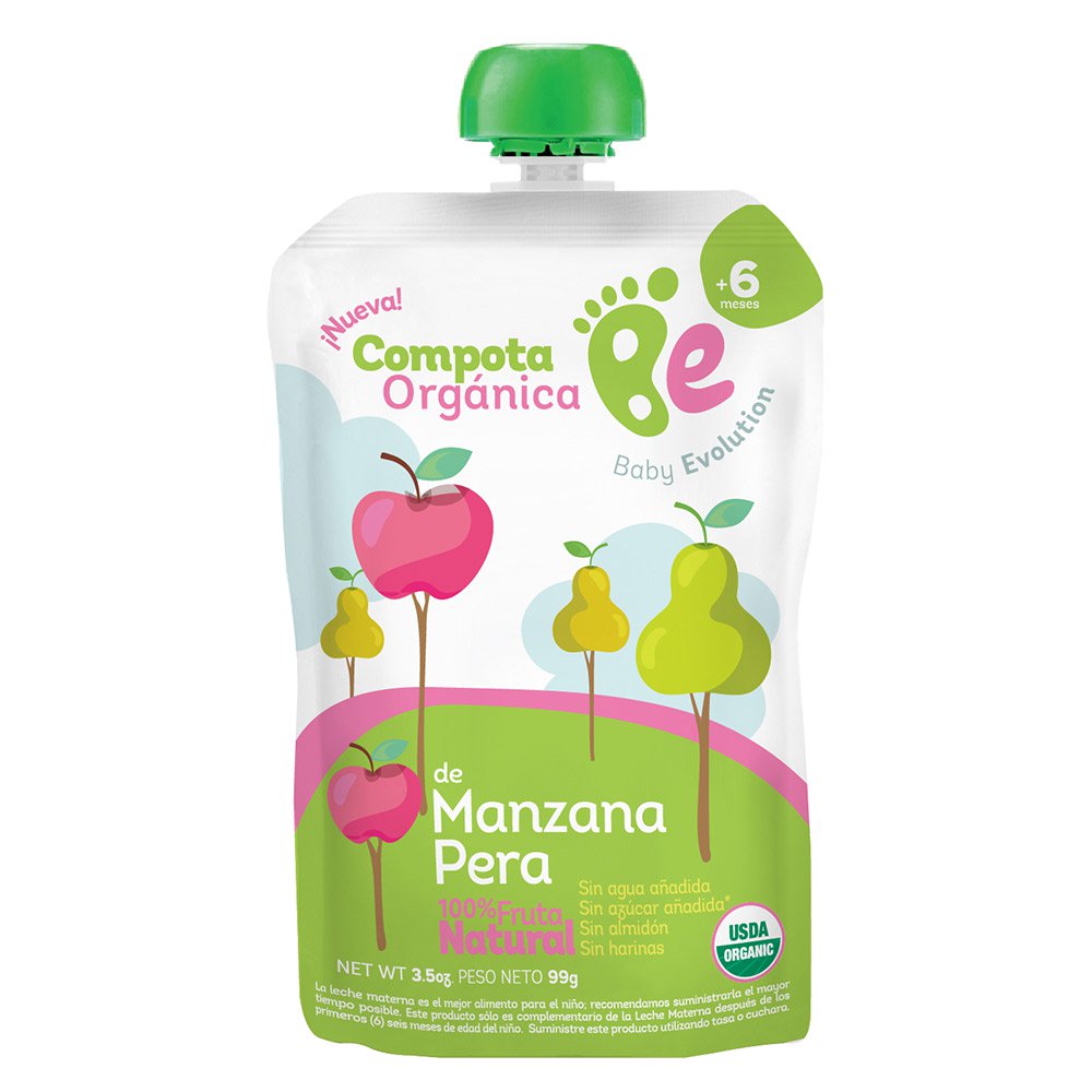 compota organica baby evolution de manzana pera