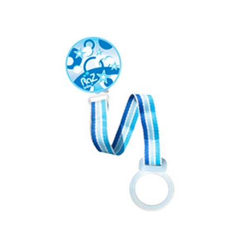 sujetador de chupo   ciculos y estrellas azules