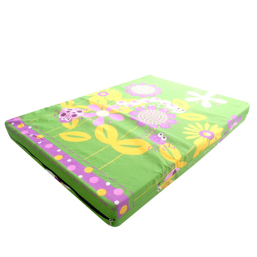 colchoneta verde estampada con forro removible