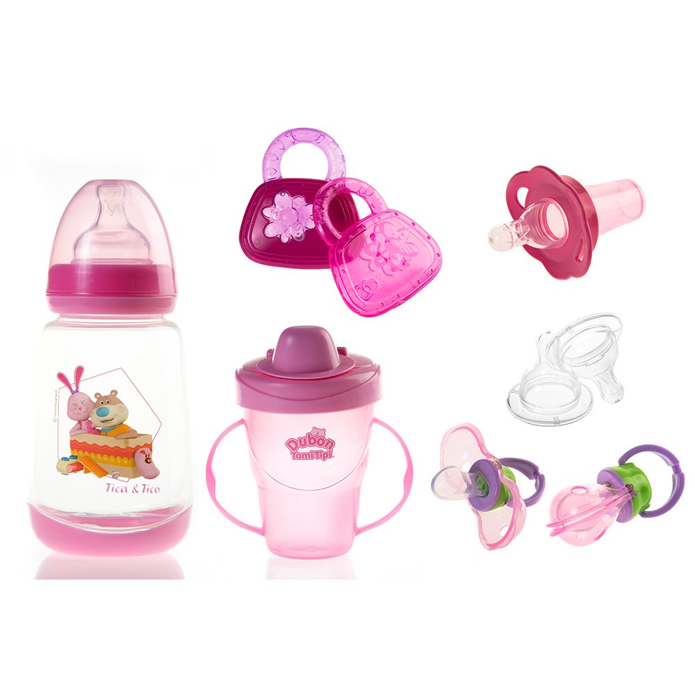 kit accesorios bebe dubon 6  meses rosado