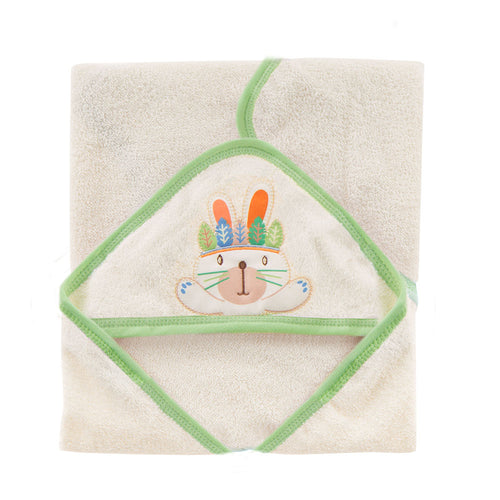 toalla capucha bordada conejo