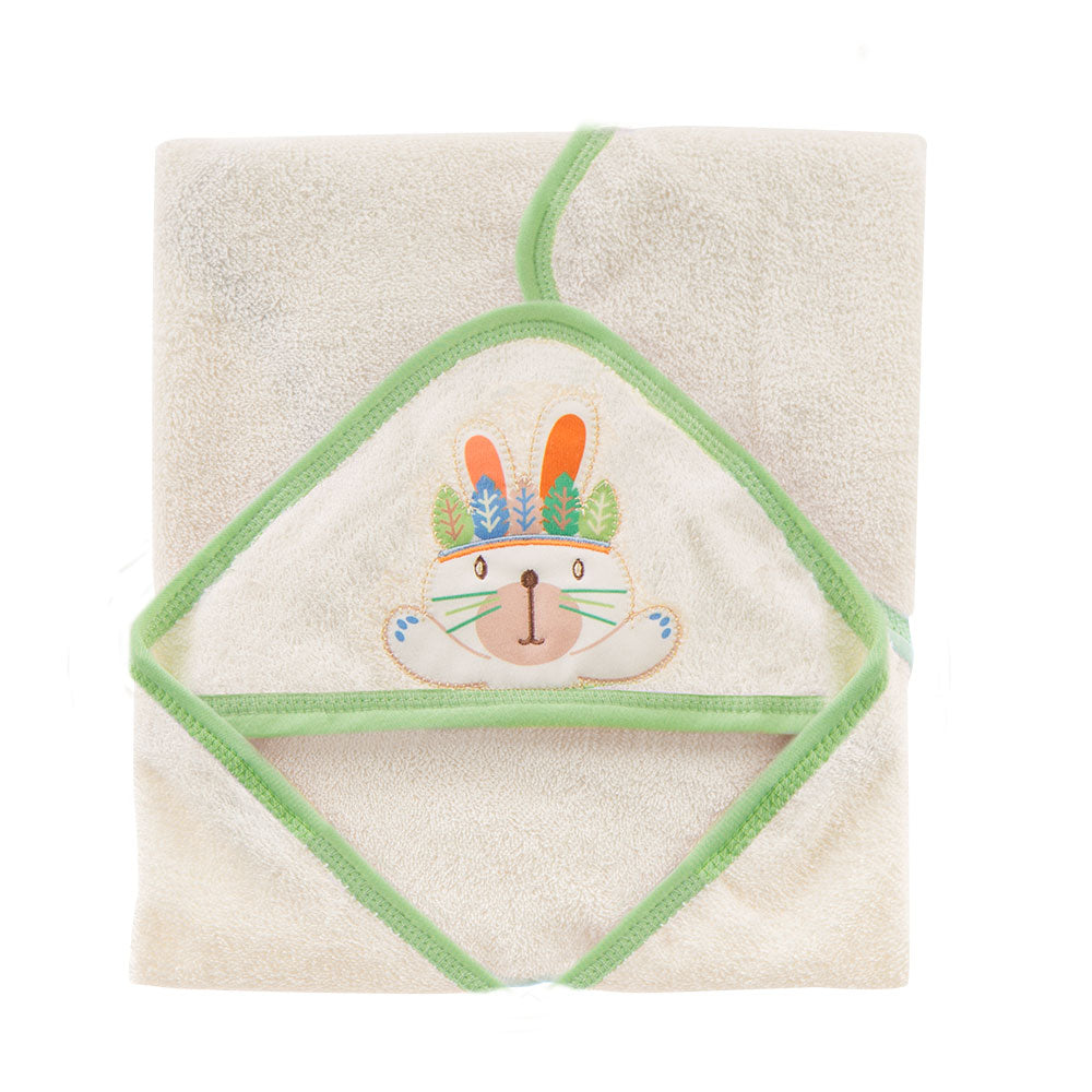 toalla capucha bordada conejo