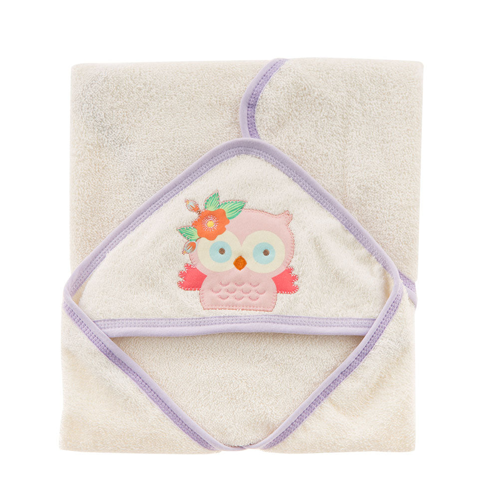 toalla capucha bordada buho