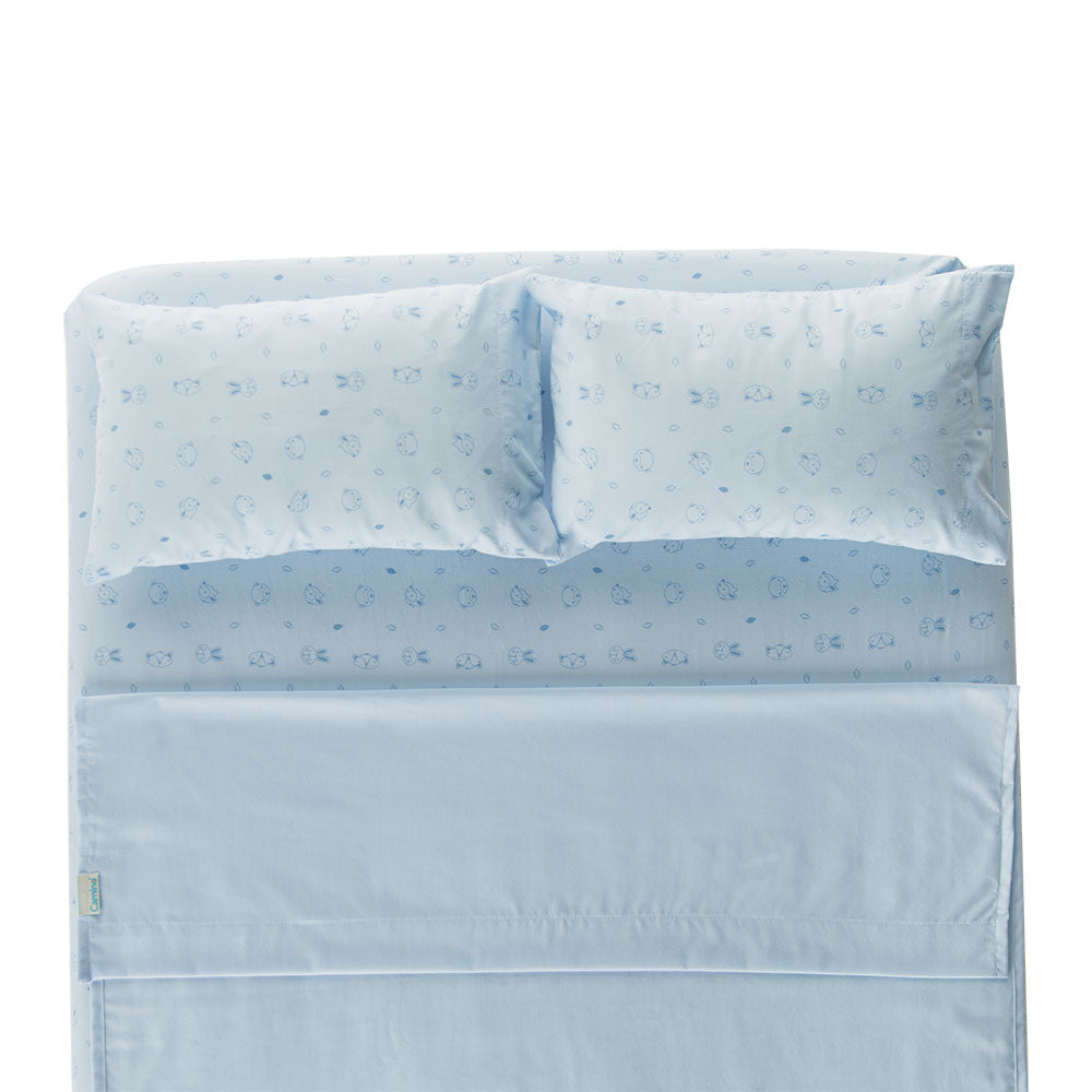 juego de sabanas estampadas para cuna azul