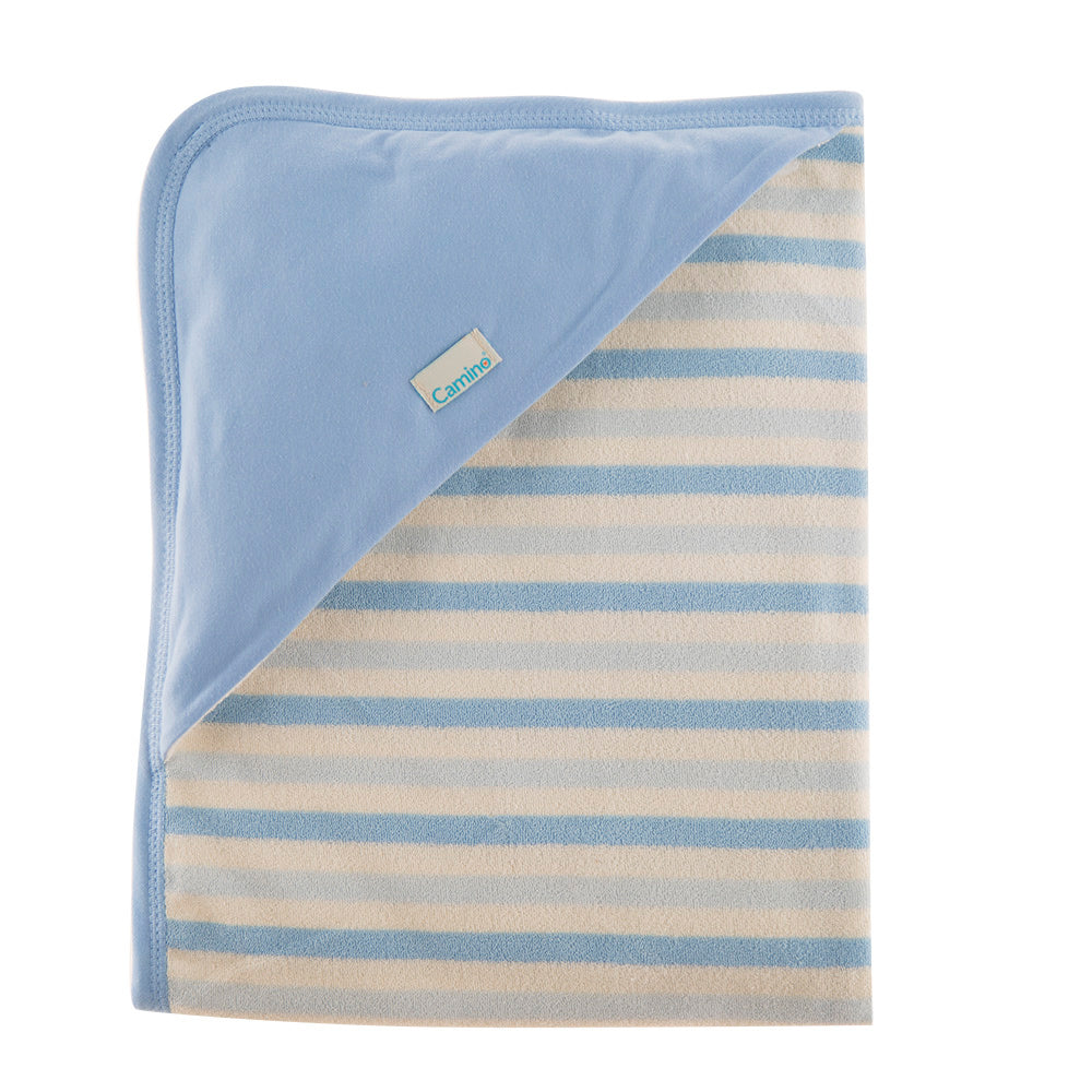 toalla pretenida con capucha azul rayas