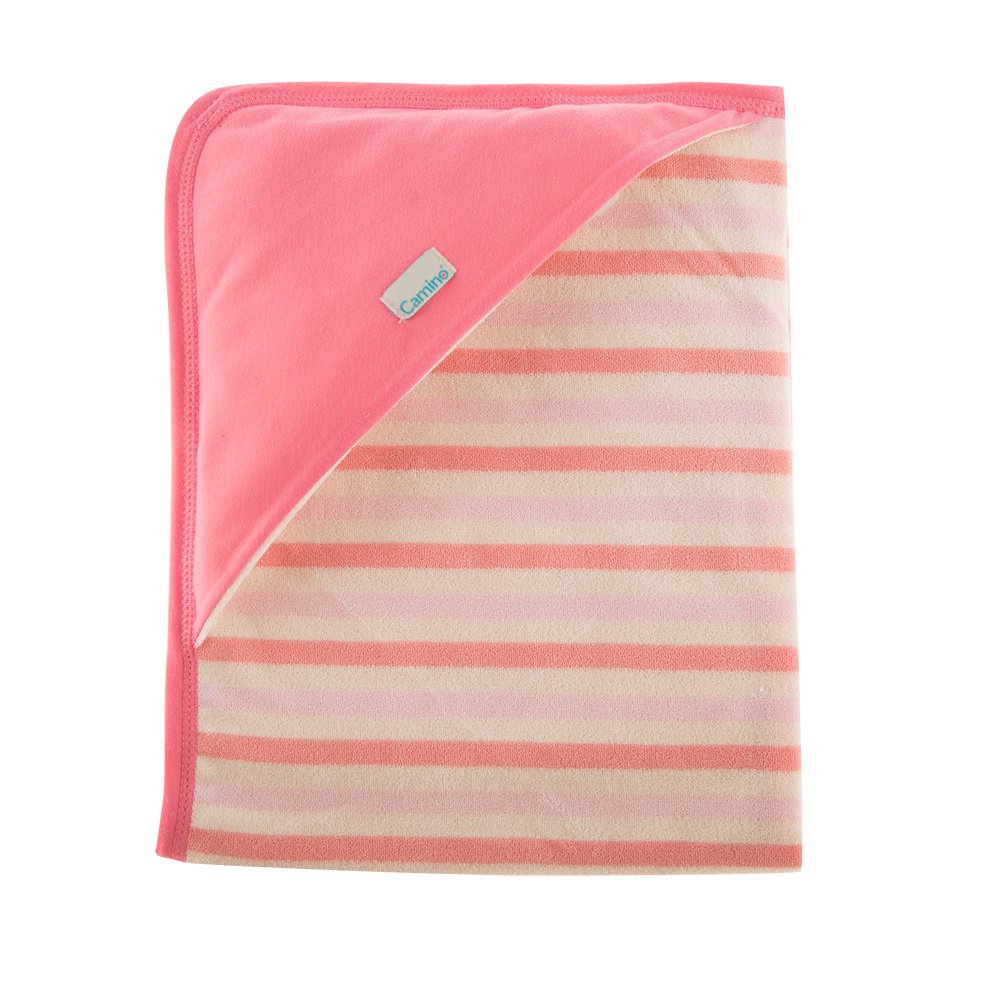 toalla pretenida con capucha rosado rayas