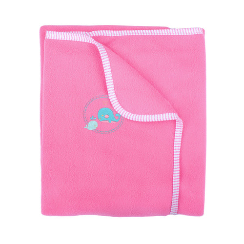 cobija con sesgo color rosado