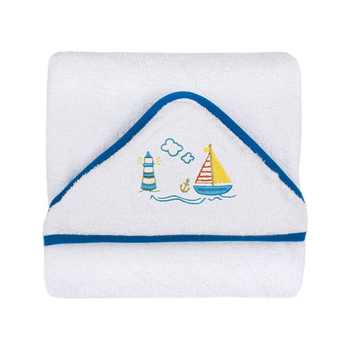 toalla con capucha sesgo azul