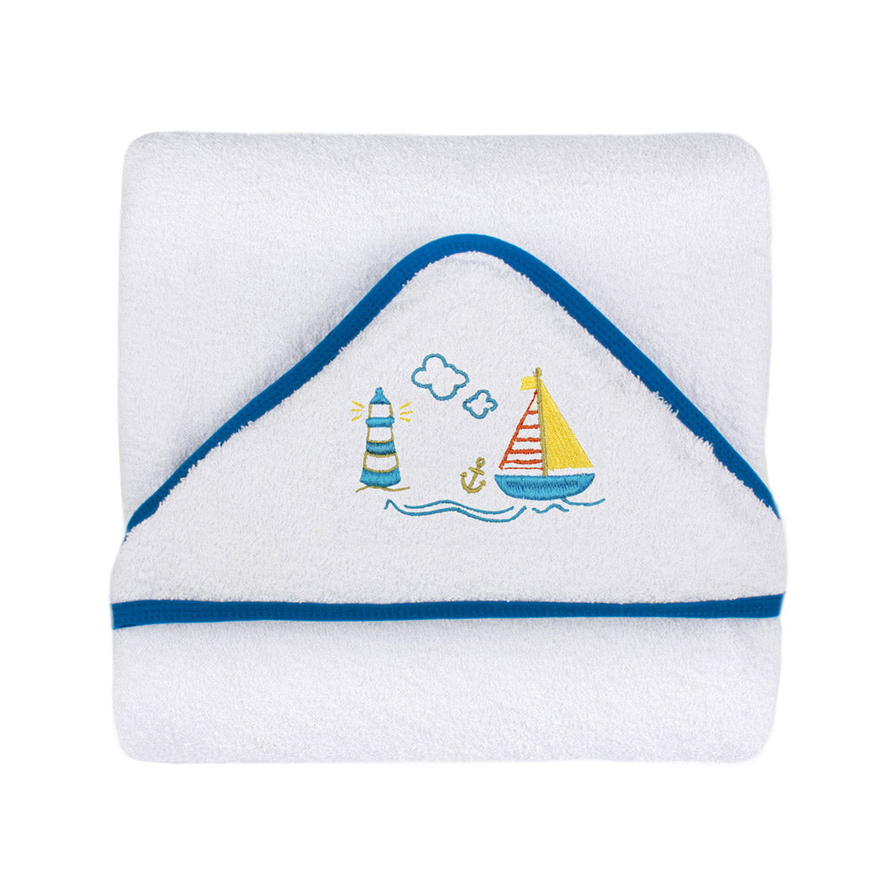 toalla con capucha sesgo azul