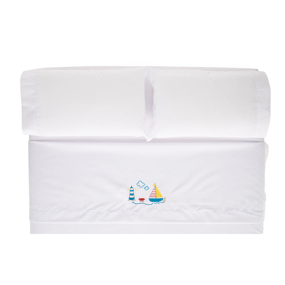 juego de sabanas para cuna 70 x 130 cm. diseno barco