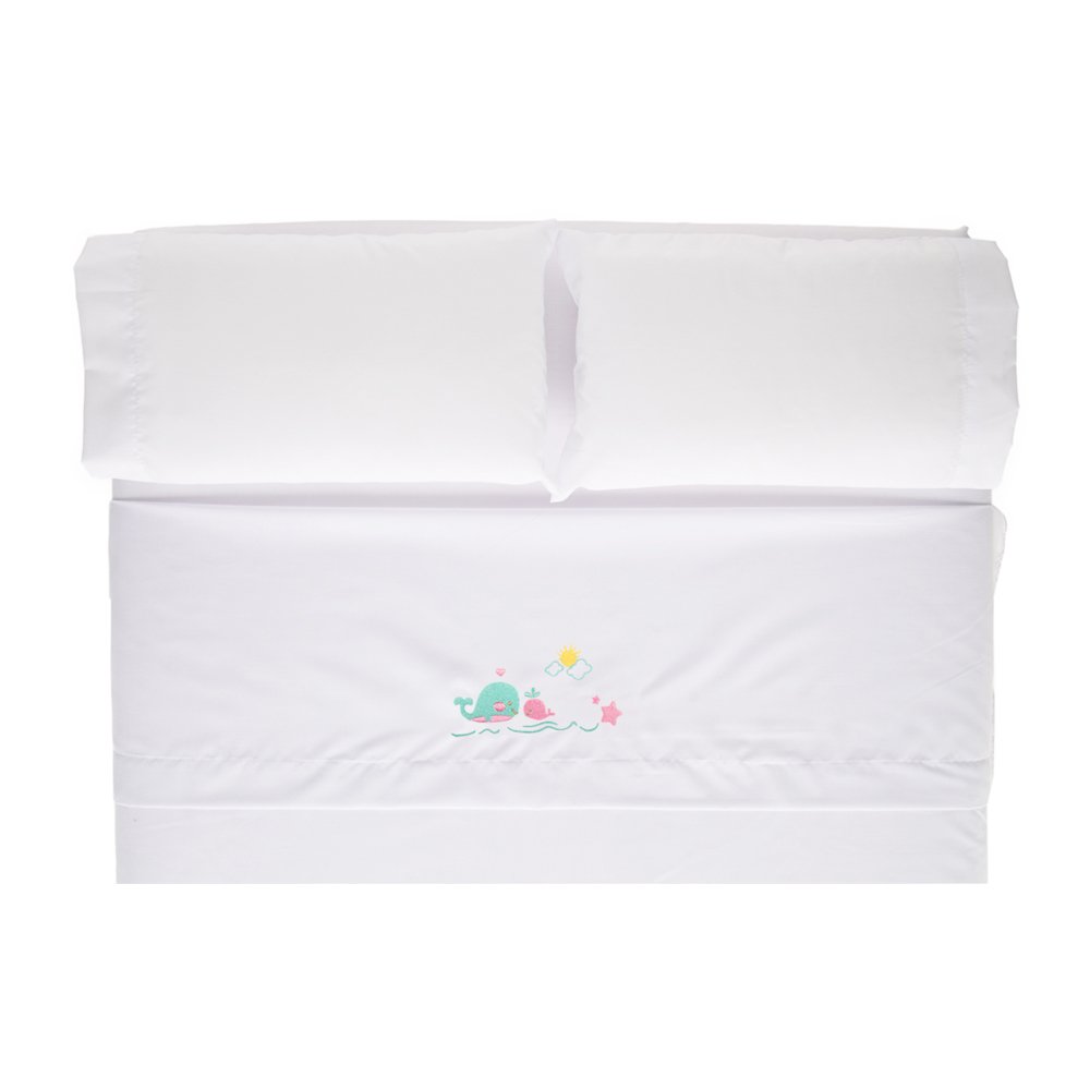 juego de sabanas para cuna 70 x 130 cm. diseno ballena