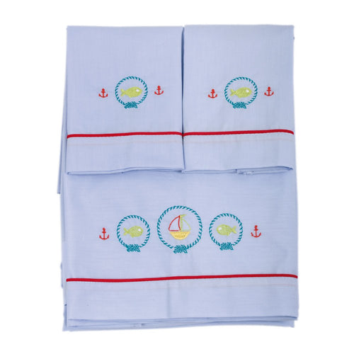 juego de sabanas para cama cuna color azul marca camino