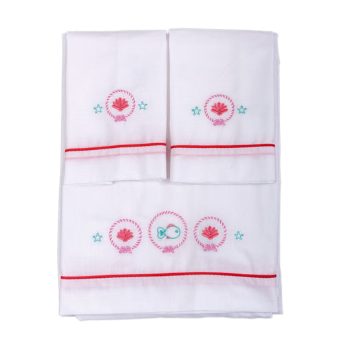 juego de sabanas para cama cuna color blanco rosa marca camino