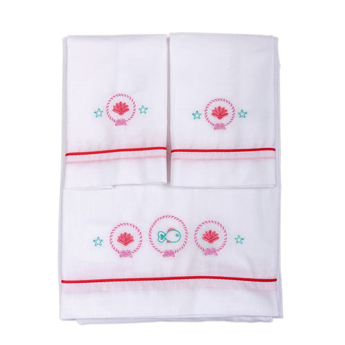 juego de sabanas para cama corral color blanco rosa marca camino