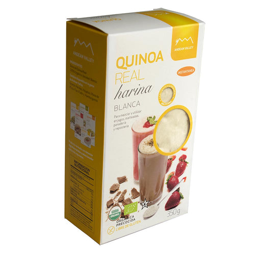 harina precocida de quinoa real blanca