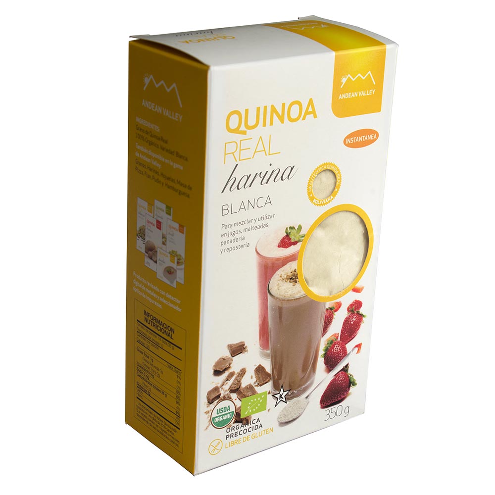 harina precocida de quinoa real blanca