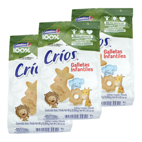 tripack de galleta crios x80g