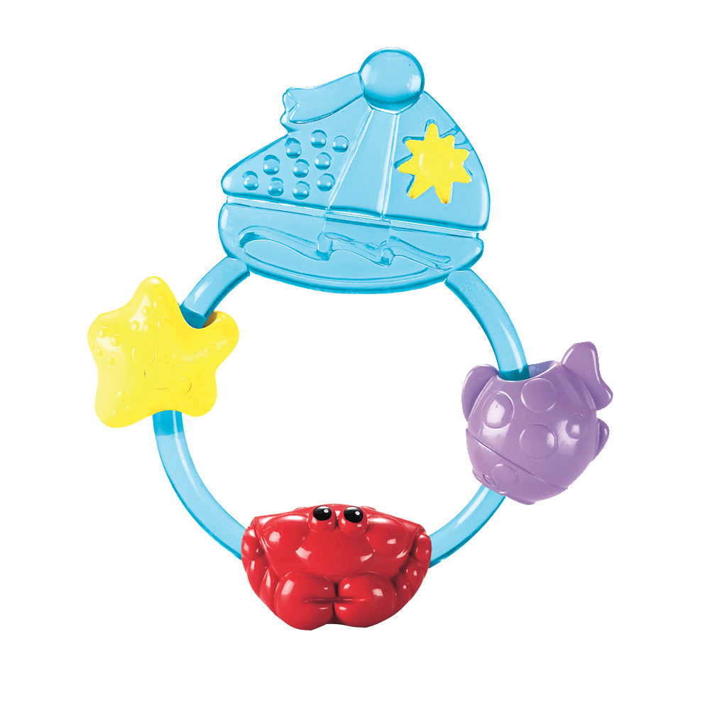 fisher price mordedor de anillo   barco azul