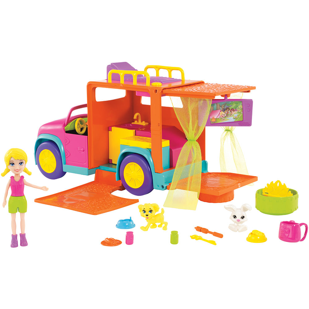polly pocket  supervehiculo de campamento